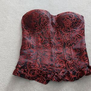 Charlotte Russe Black and Red Bustier Top